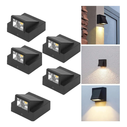 Set X5 Foco Pared Aplique Exterior Lampara Jardin Luminaria