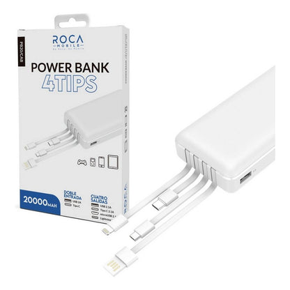 Power Bank 20.000mah Cargador Portati Con Cables Integrados