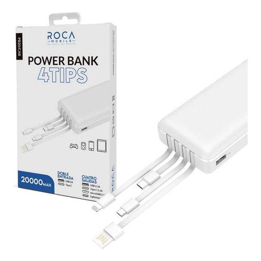 Power Bank 20.000mah Cargador Portati Con Cables Integrados
