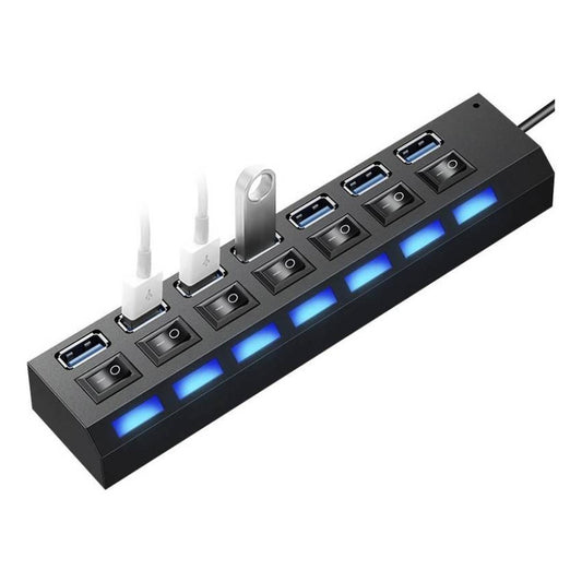 Adaptador Usb Hub 7 Puertos Con Interruptores
