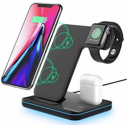 Cargador Inalámbrico Diginet Tq-6295 Carga Rápida Negro Para Celular Y Reloj