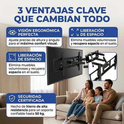 Base Articulada Televisor Soporte Pared Hierro Fuerte 32 70p Negro