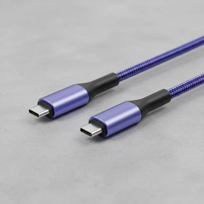 Cable Usb Tipo C A Tipo C Reforzado Carga Y Datos 1m Nylon Azul