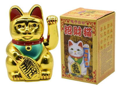 Gato De La Suerte Para Atraer Fortuna De Plastico 13x8cm. Aleatorio