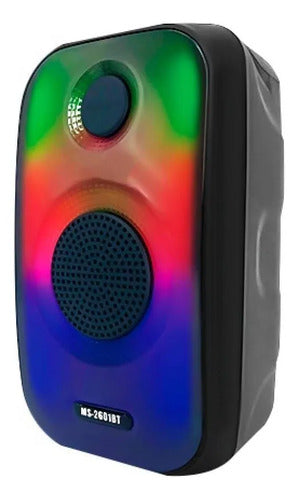 Parlante Bluetooth Portátil 3'' Full Led Tws Usb Tf Fm Rgb Negro
