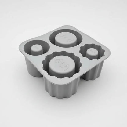 Molde De Silicona Para Hielo Vaso Térmico 4 Ranuras Gris Gris