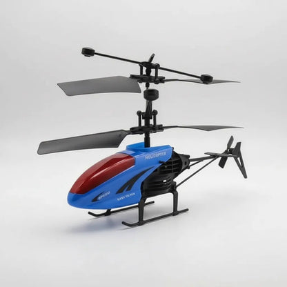 Helicóptero Infantil Control Remoto Luces Led Recargable Azul