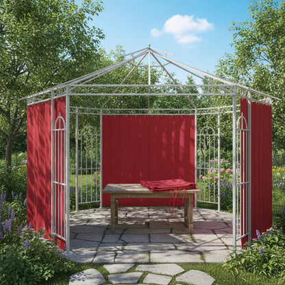 Paredes Gazebo 3 Lados 1.90x9m Oxford Plegable Cerramiento Rojo