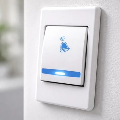 Timbre Inalambrico Doble Pulsador 100m Anti-interferencia Blanco Con Azul