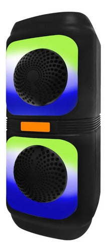 Parlante Bluetooth Top Tendencia 2x4'' Led Rgb Full Negro