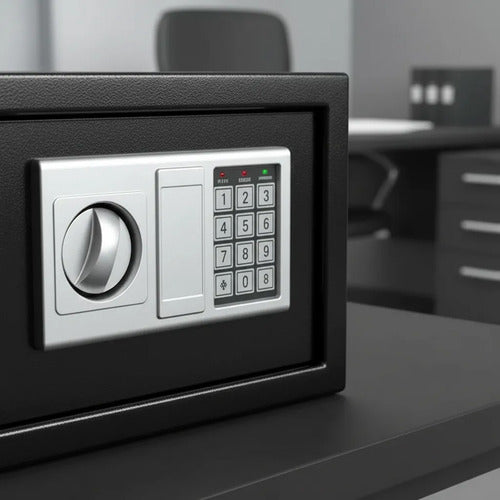 Cofre Caja Fuerte Seguridad Digital Electrónico Acero Llaves Negro