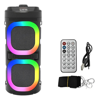 Parlante Portátil Con Control Bluetooth Bass 10w Led Rgb Negro