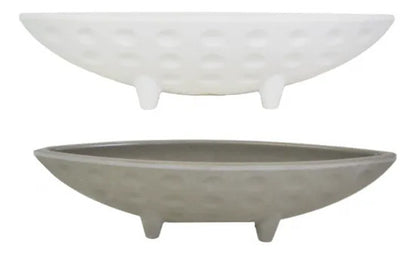 Adorno Decorativo Centro Mesa Plástico 31x11.5cm Moderno Gris
