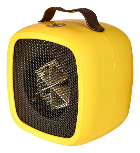 Calefactor Caloventor Electrico Ceramico Portatil Compacto Amarillo