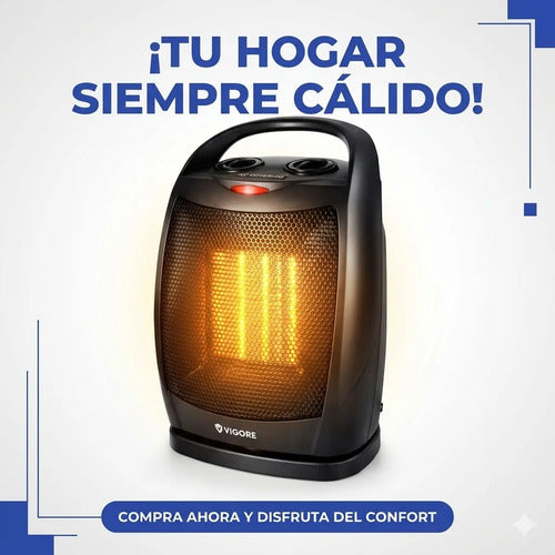 Calefactor Estufa Electrico Oscilante 1500w Termico Portatil Negro
