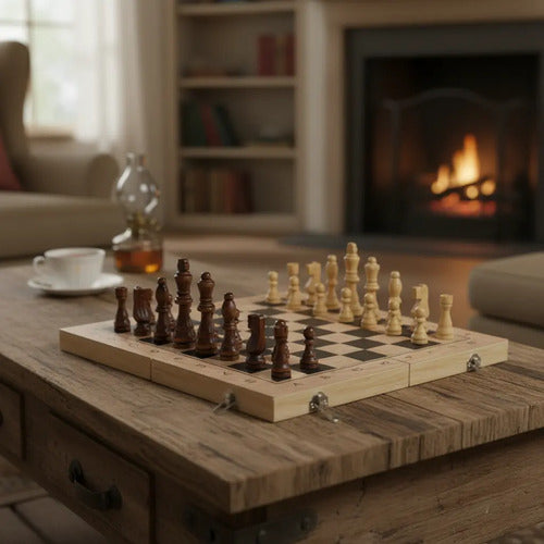 Ajedrez De Madera Juego De Mesa 48x48cm