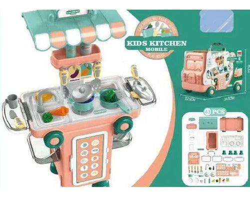 Juego Set De Heladería Infantil 2 En 1 36 Piezas Juguete Rosa