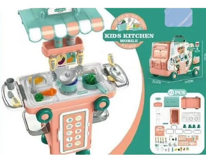 Juego Set De Heladería Infantil 2 En 1 36 Piezas Juguete Rosa