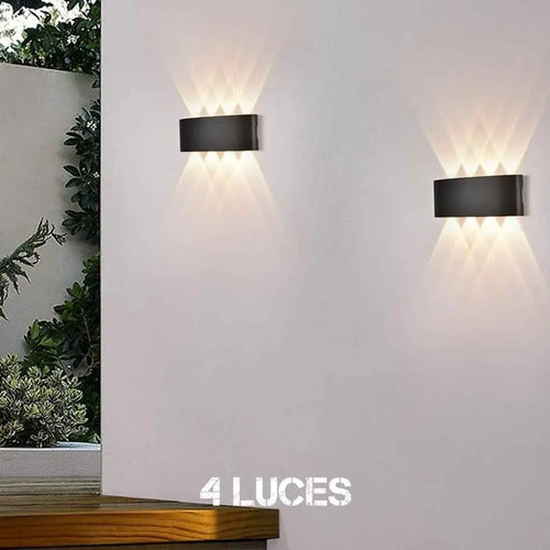 Set X8 Foco Pared Aplique Exterior Lampara Bidireccional
