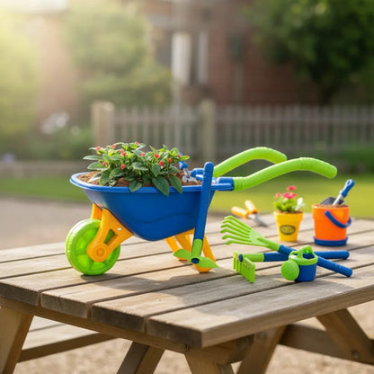 Set Jardinería Infantil Carretilla Herramientas X12 Piezas