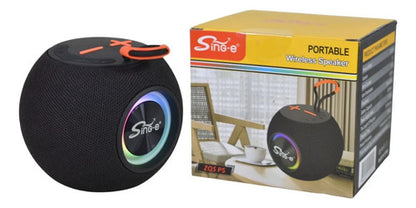 Parlante Bluetooth Portatil Luces Led Usb Tf Aux Radio Fm Negro