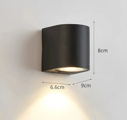 Aplique De Pared Exterior Led Impermeable Foco Luz Spot Negro
