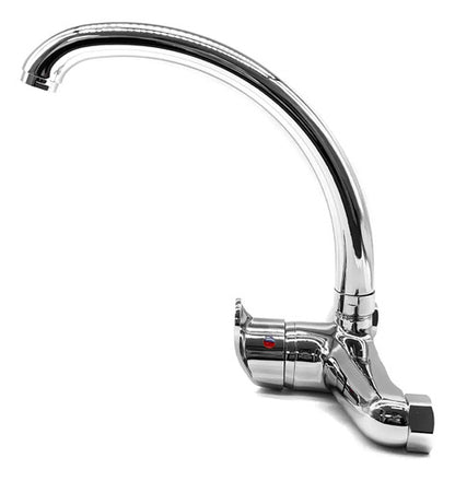 Monocomando 20cm Pico Cromado Canilla Cocina Pared Mesada