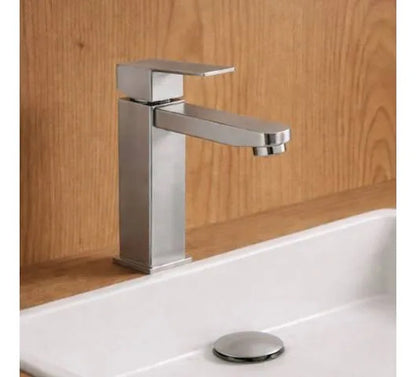 Canilla Griferia Monocomando Lavatorio Acero Baño Set Plateado Cromado