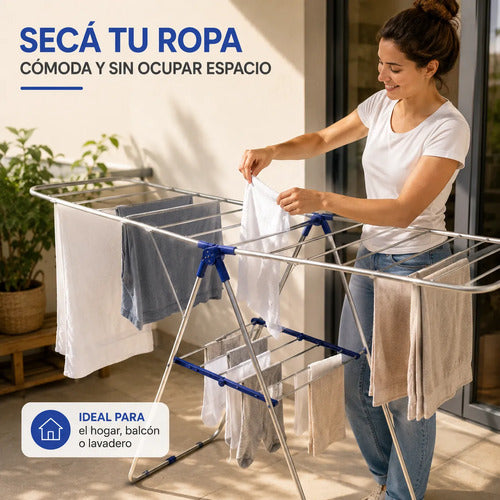 Tendedero Ropa Plegable Reforzado Extensible Hogar 100x60x95 Aleatorio - 2 Colores