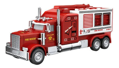 Camión Bomberos Control Remoto Recargable 25.5cm Juguete Rojo
