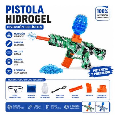 Pistola Hidrogel Recargable Munición Gafas Dardos Juguete Aleatorio