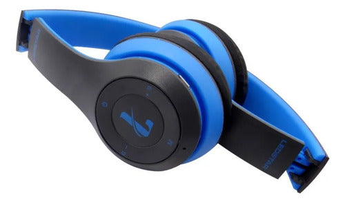 Auricular Bluetooth Tf Aux 3.5 Micrófono Vincha Ajustable Azul