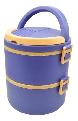 Lonchera 2 Compartimentos Pp Portátil Plástica Térmica 17cm Verde