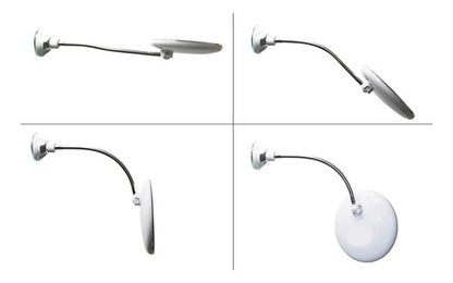Espejo Maquillaje Luz Led Redondo Con Aumento Ventosa Blanco