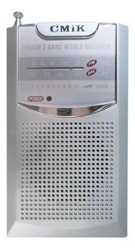 Radio Am Fm Portátil Pilas Aa Salida 3.5 Receptor Bolsillo Gris