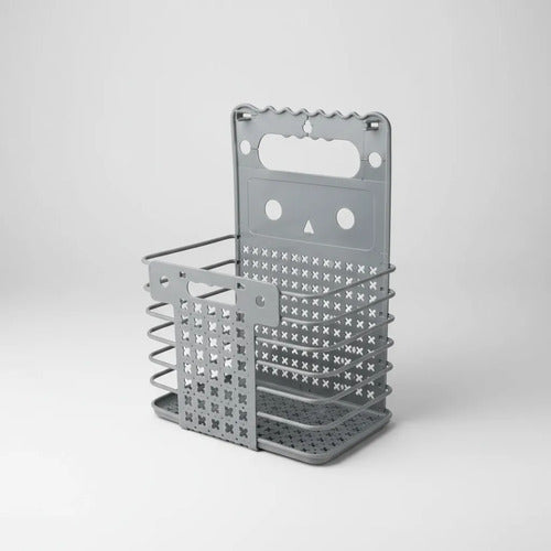 Canasto Plegable Organizador Colgante Multiuso 50cm Plastico Gris