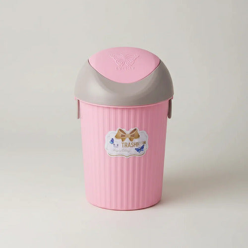 Papelera Cesto Residuos Tapa Basculante 8l Vaivén 40x21cm Rosa