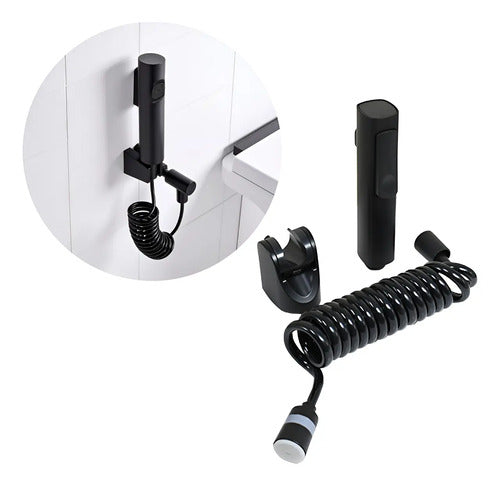 Ducha Higienica Baño Griferia Grifo Con Soporte Negro