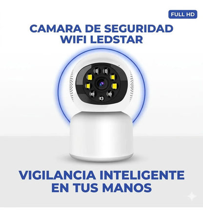 Camara Vigilancia Robotica Wifi Inteligente App Tuya Full Hd Blanco