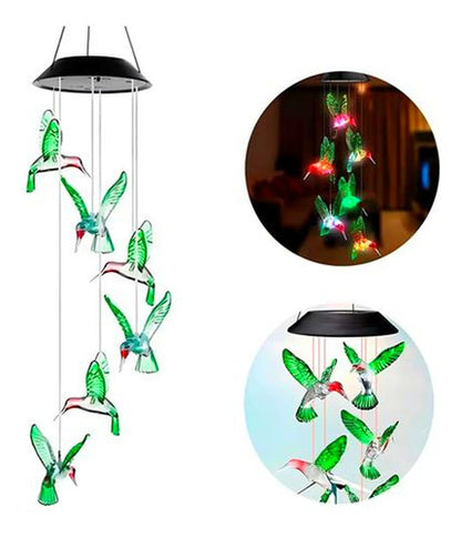 Llamador De Angeles Decoracion Jardin Led Colibri Exterior Varios