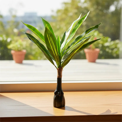 Planta Artificial Decorativa Interior Hojas Base Plastica Verde Lima 90cm