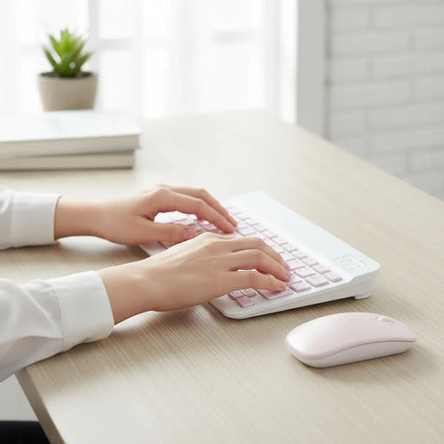 Teclado Y Mouse Inalambrico Bluetooth Recargable Combo
