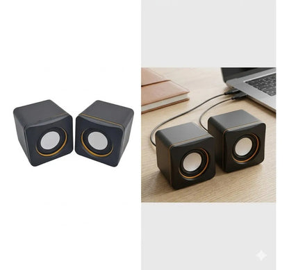 Parlantes Pc Computadora Notebook Mac Mini Usb Auxiliar 3.5m Negro