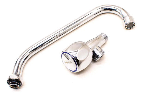 Grifo Cocina Mesada Pared Canilla Metalica Agua Fria