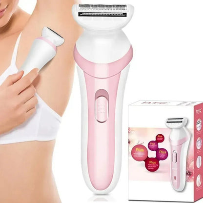 Depiladora Inalambrica Mujer Afeitadora Recargable Rosa Con Blanco