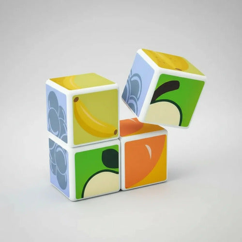 Bloques Cubos Magnéticos Frutas 4 Piezas Cubos Didácticos 4 Sin Personaje