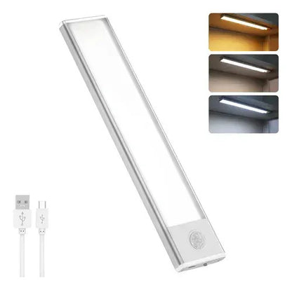 Barra Luz Led 20cm Usb Aluminio Recargable Sensor Movimiento