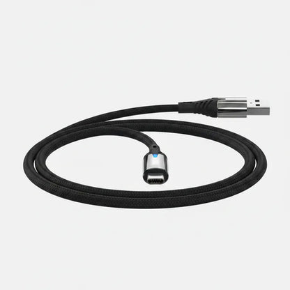 Cable Usb Tipo C Reforzado Carga Y Datos 1m Led Carga Rapida Negro