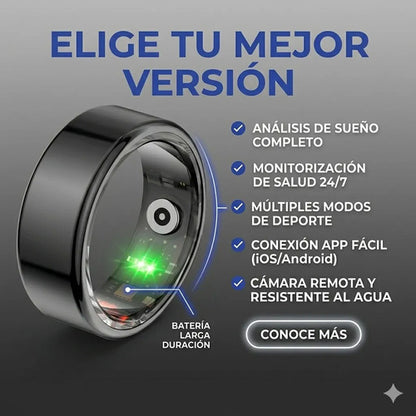 Anillo Inteligente Monitoreo Sueño Talle 12 Ios Android Negro 12
