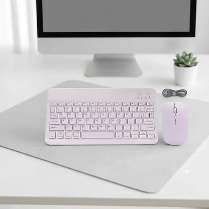 Combo Teclado Mouse Bluetooth Slim Ingles Recargable Tablet Aleatorio